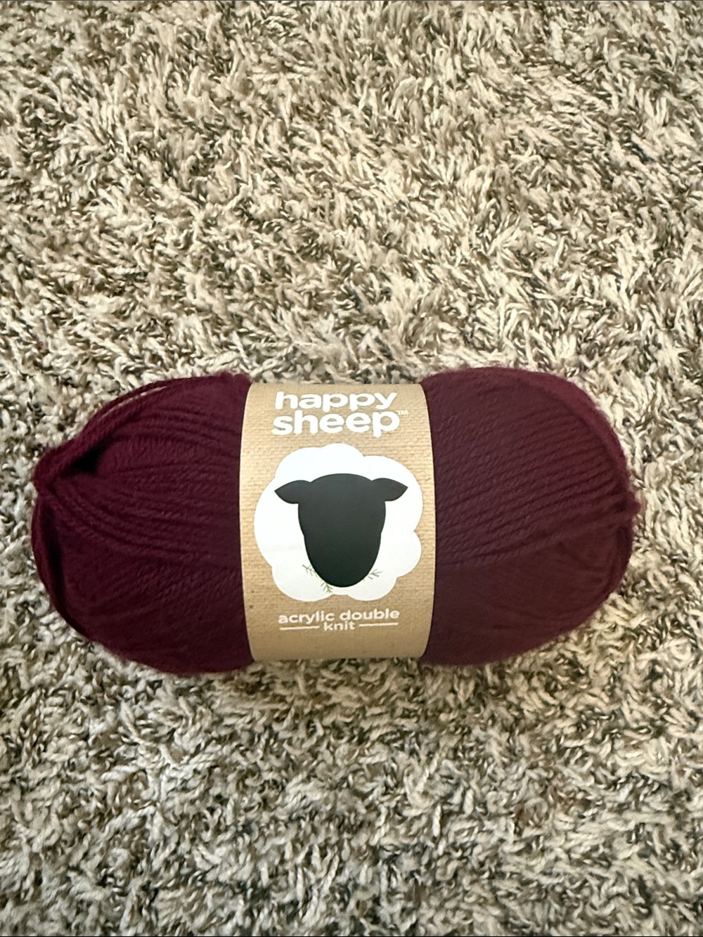 Happy Sheep Burgundy Acrylic Double Knit Yarn